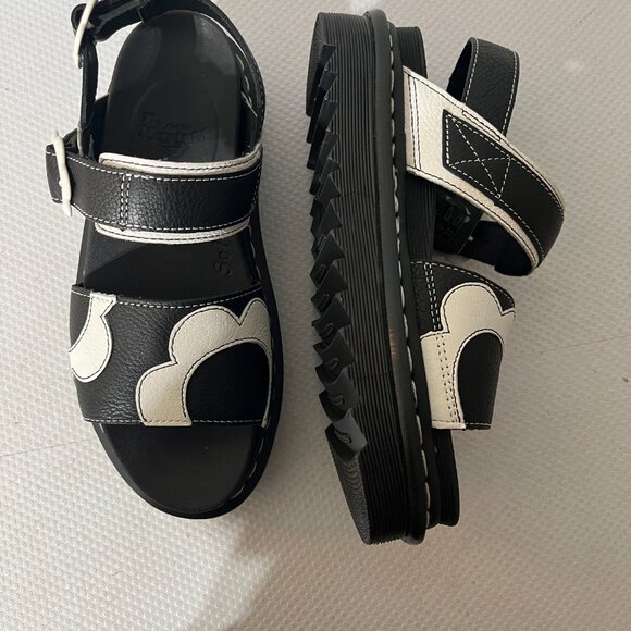 Dr. Martens Black and White Mules - Picture 2 of 16